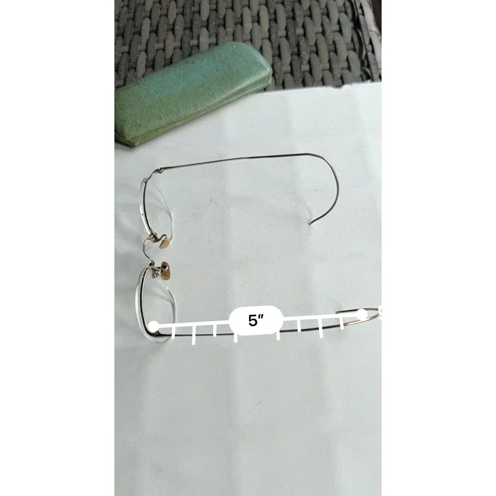 Vintage Rimless‎ Eyeglasses Women 12K Gold Filled Geometric Gold Good Engraved